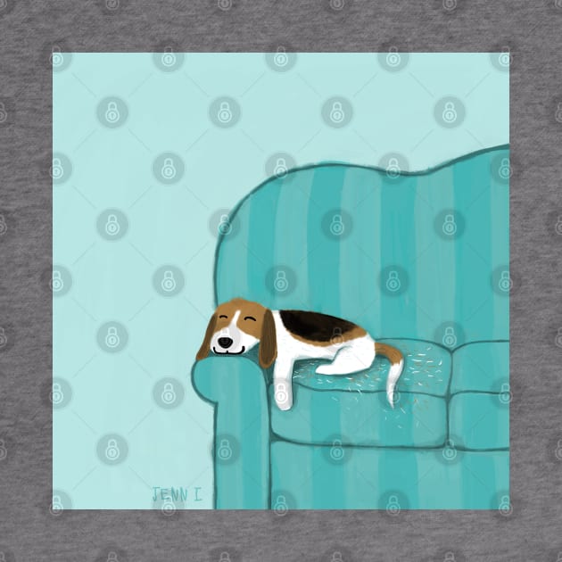 Happy Couch Dog | Cute Beagle by Coffee Squirrel